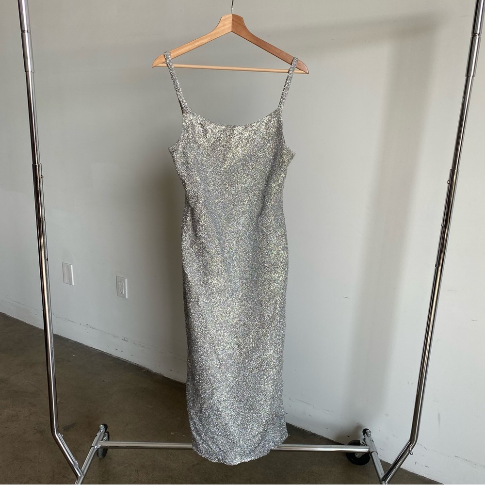 NWT Rhode Silver Stella Metallic Dress Sz X-Small